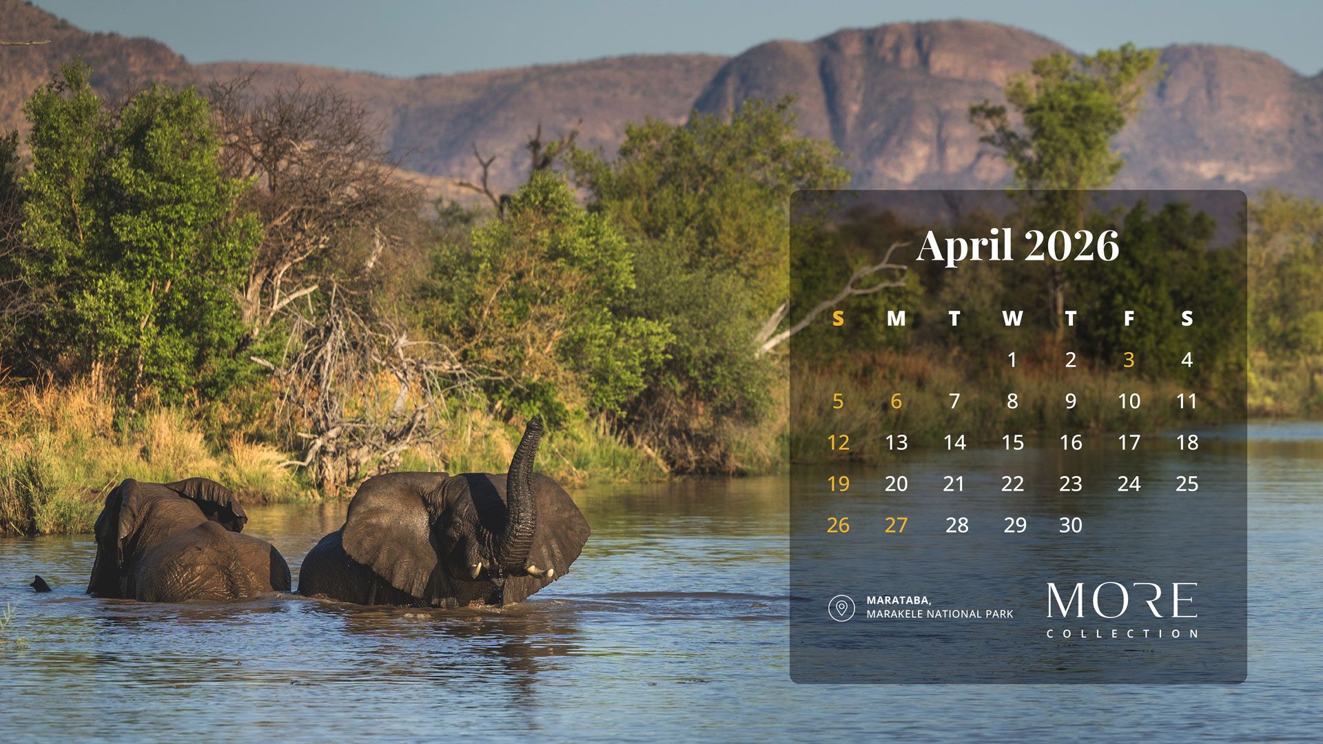 April 2026 Desktop Calendar