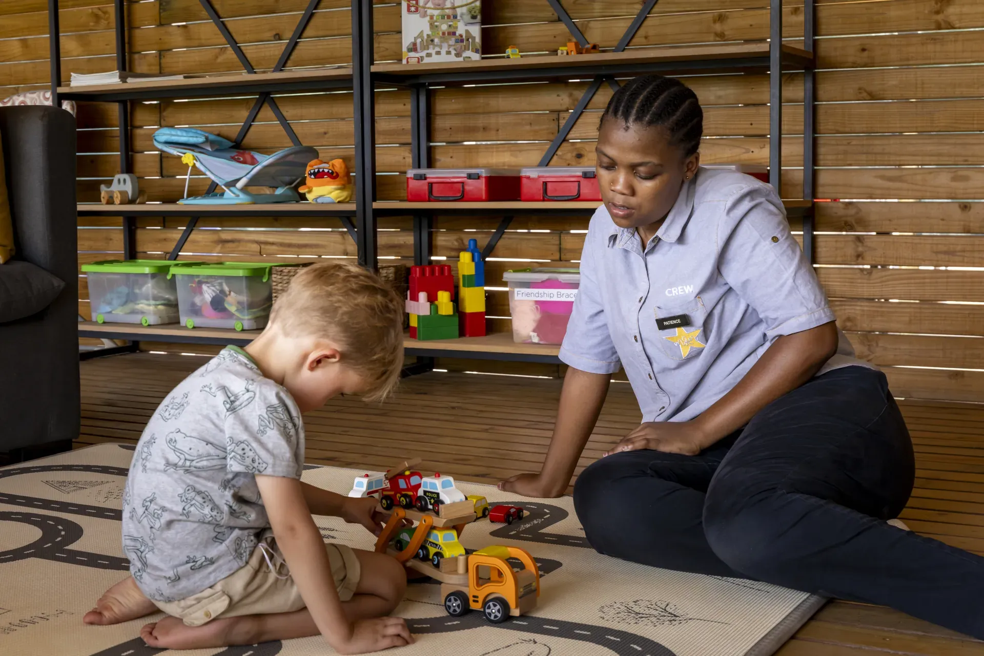 Child playing under supervision at Marataba’s kids program.