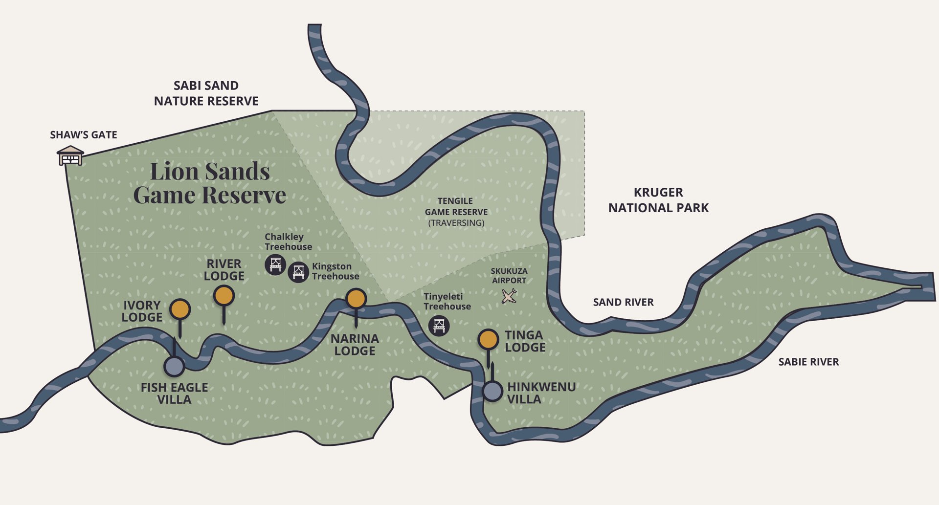Lion Sands Game Reserve Location Map
