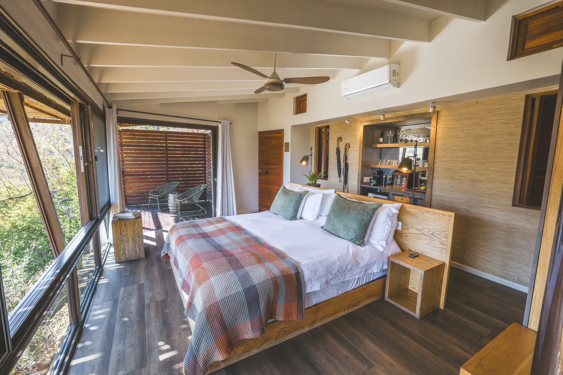 Marataba Mountain Lodge – Room interior with elegant bedroom design.