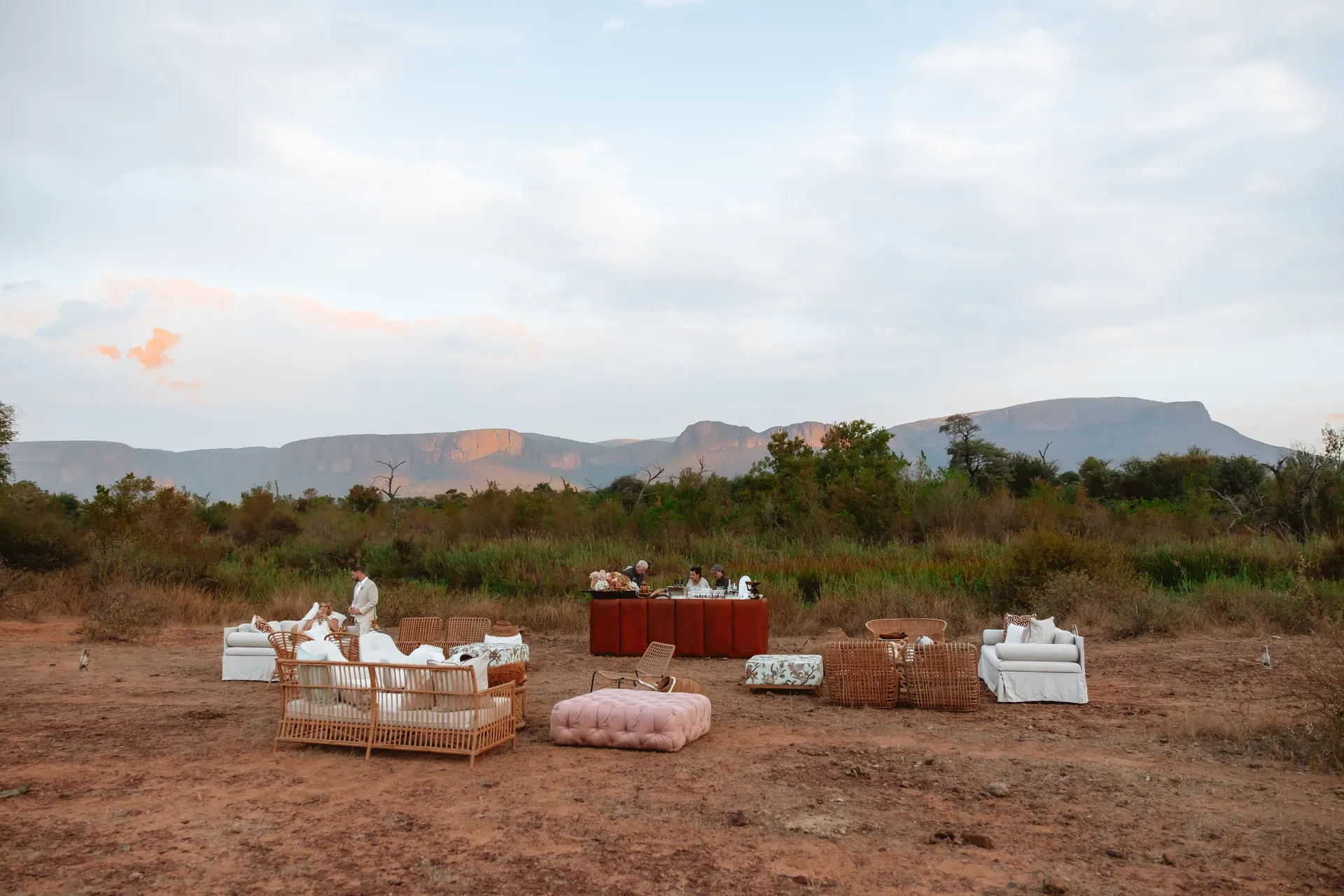 Marriage proposal taking place in the African bush at Marataba.