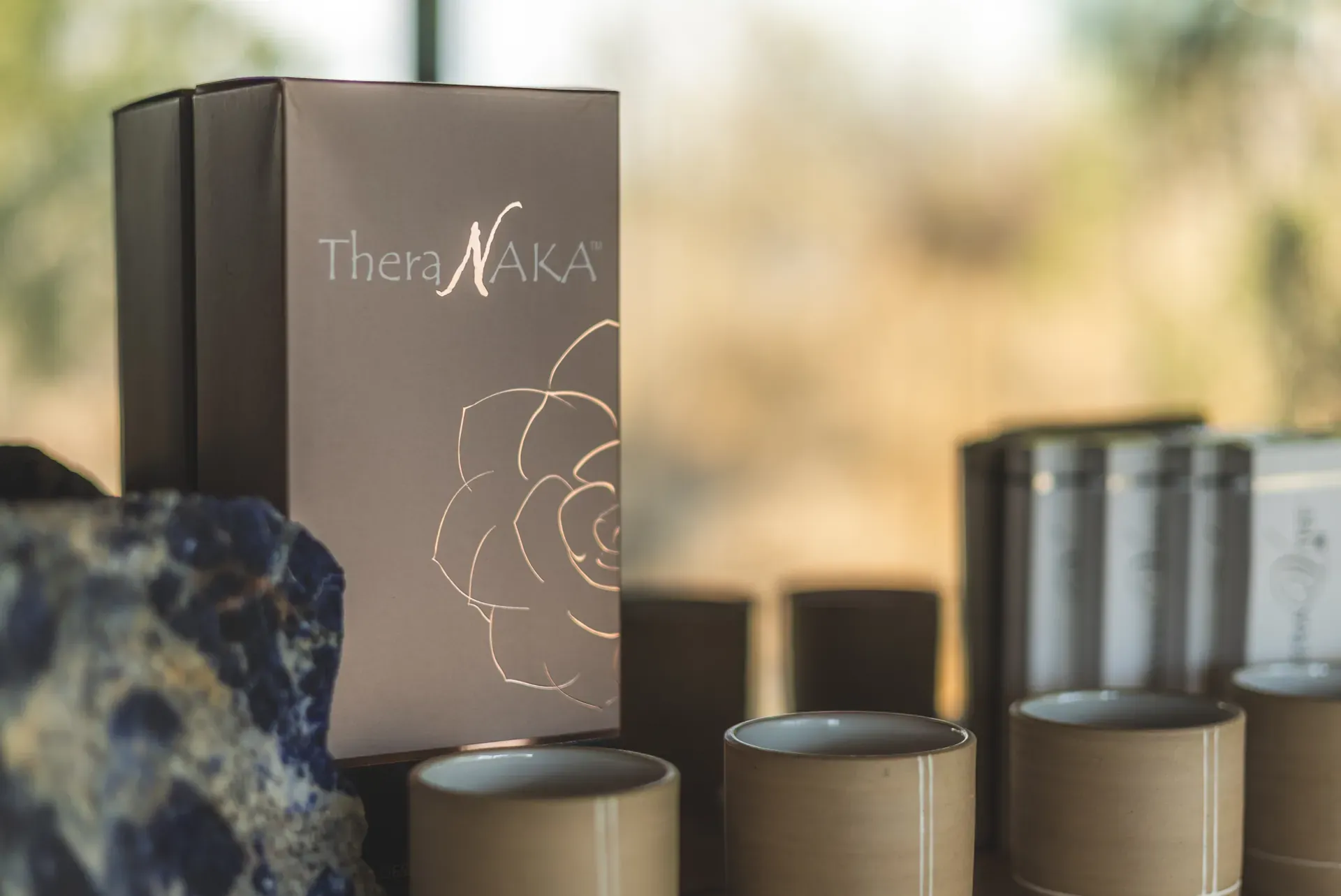 TeraNaka spa product displayed at Monwana’s wellness centre.