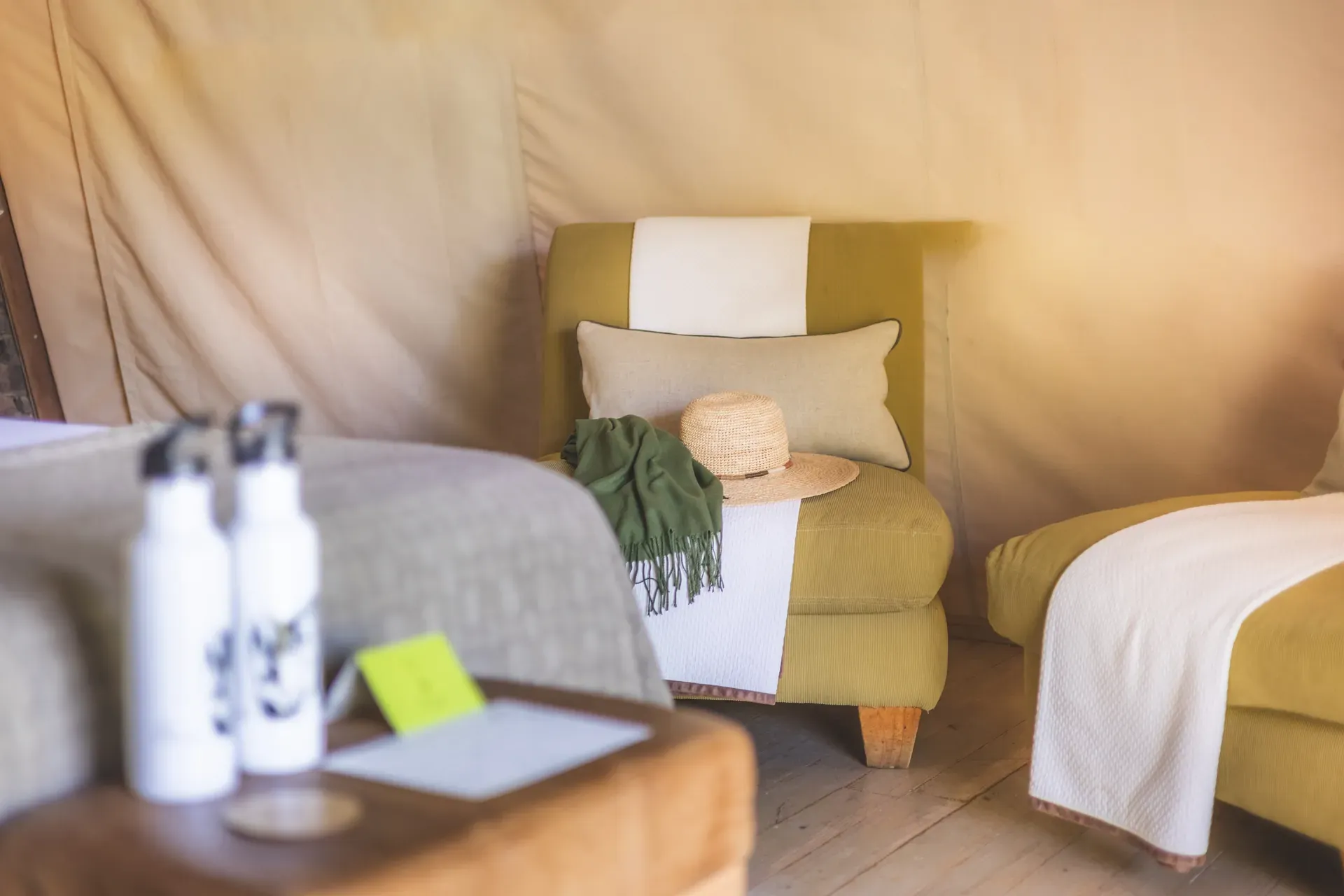 Marataba Safari Lodge – Luxury Tent lounge area with comfortable seating.